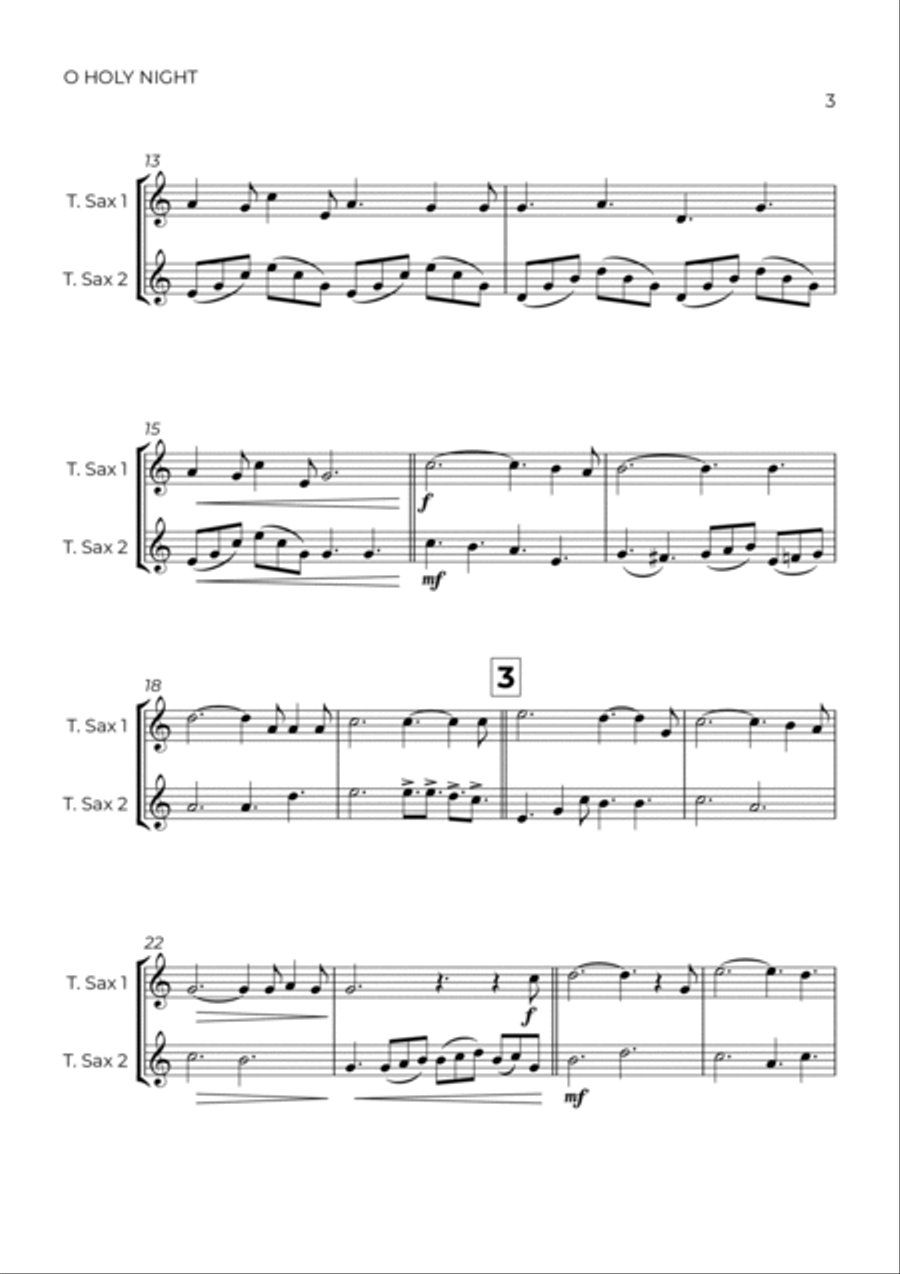 O Holy Night Woodwind Duet scores gallery preview page 3