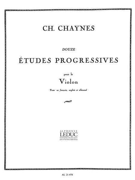 12 Etudes Progressives (violin Solo)