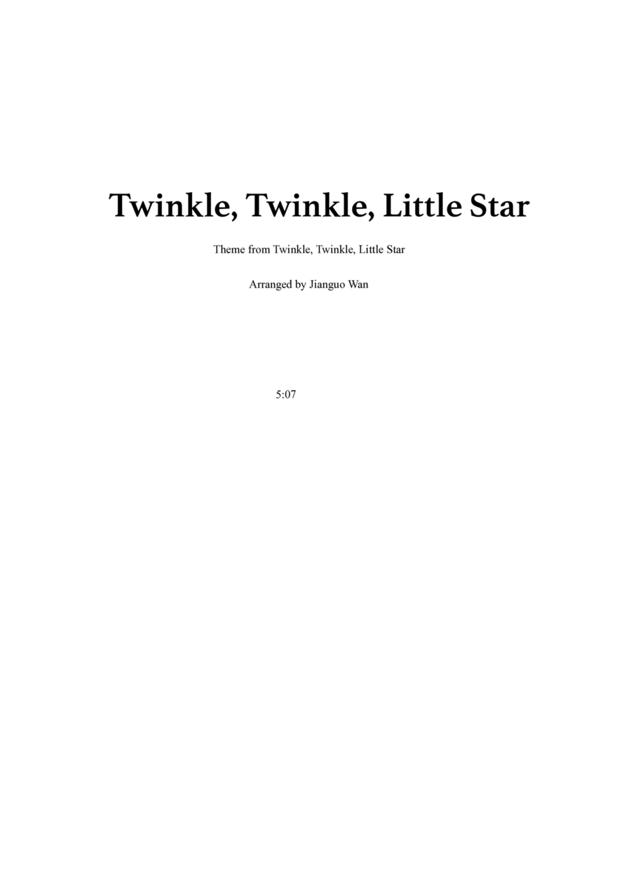 Twinkle, Twinkle, Little Star Large Ensemble scores gallery preview page 1