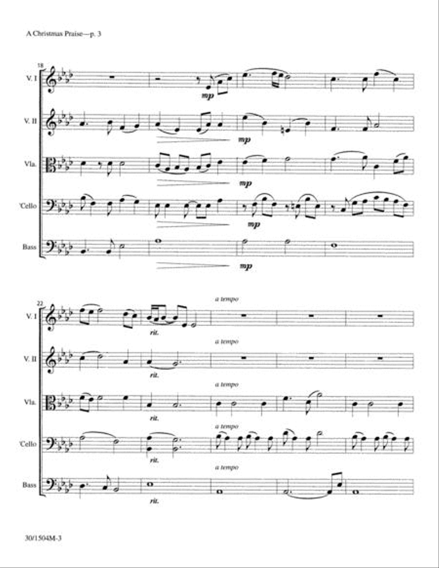 A Christmas Praise - String Score Choir scores gallery preview page 4