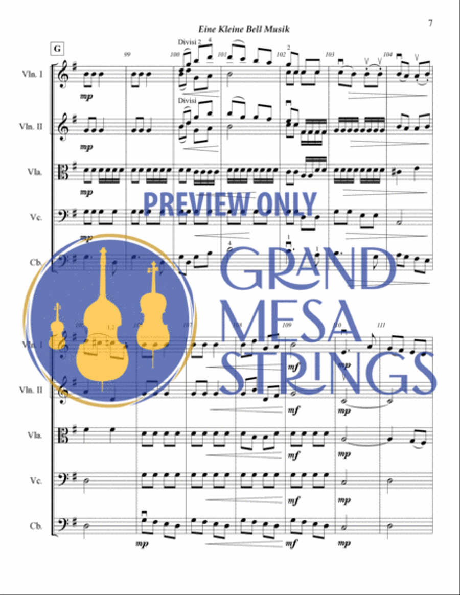 Eine Kleine Bell Musik String Orchestra scores gallery preview page 8