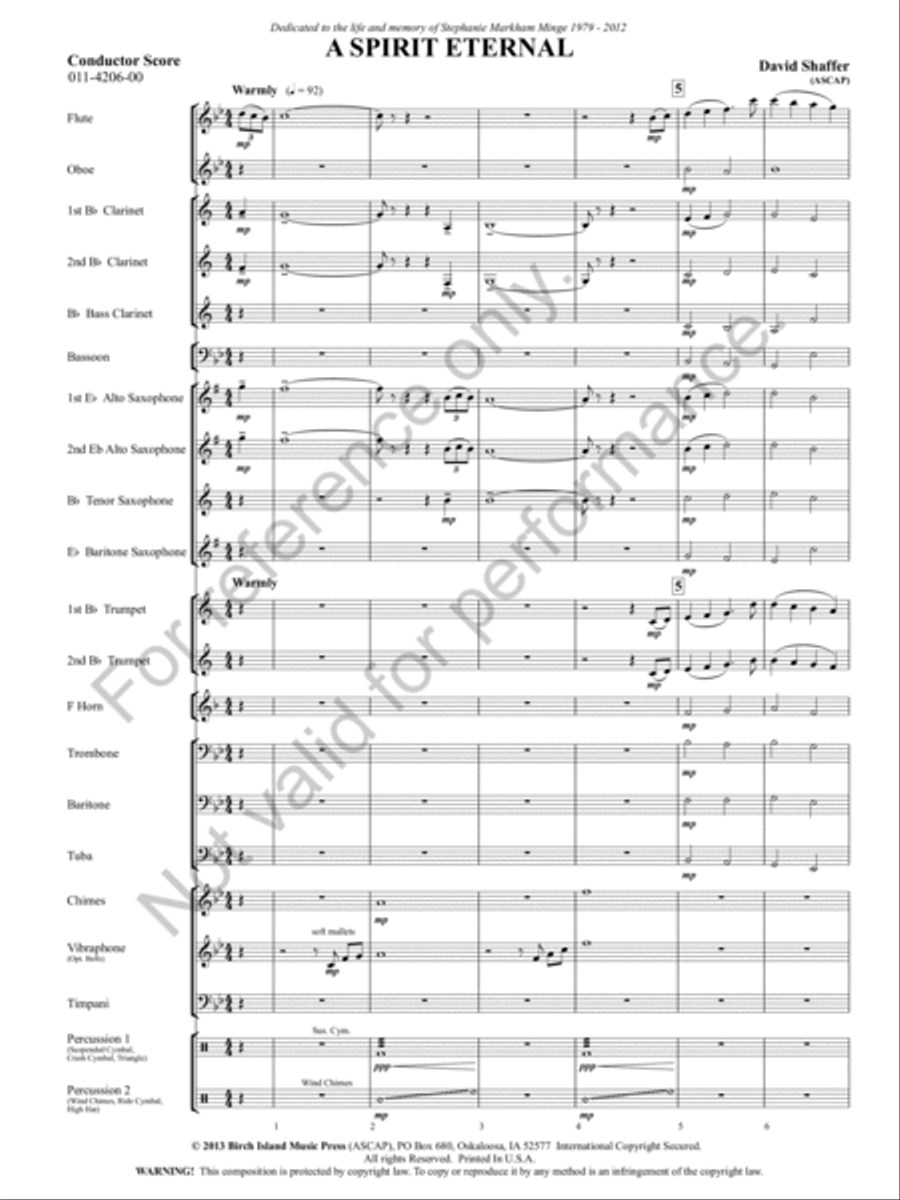 A Spirit Eternal Concert Band scores gallery preview page 2