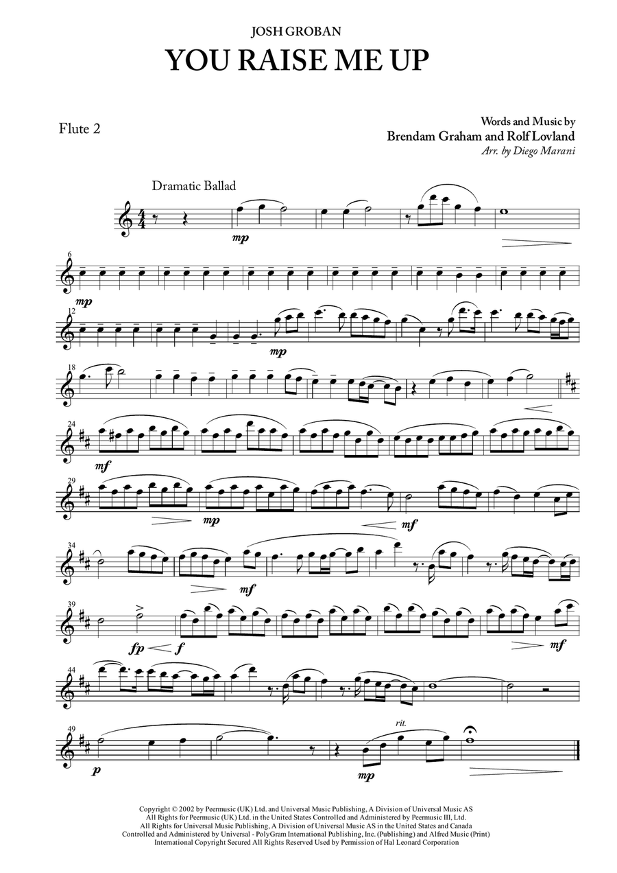 You Raise Me Up Woodwind Quartet scores gallery preview page 2