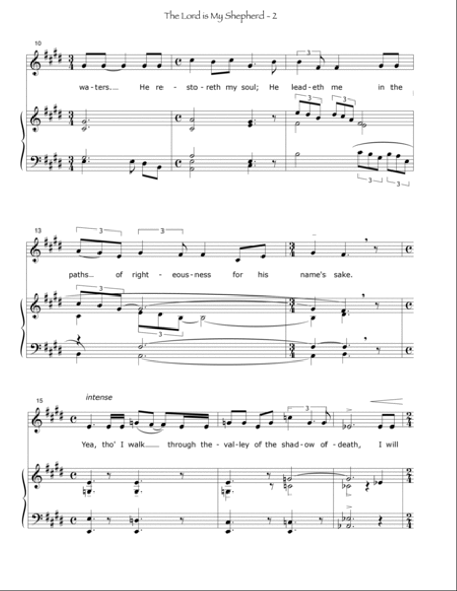 Psalm 23 (The Lord is My Shepherd) Voice scores gallery preview page 2