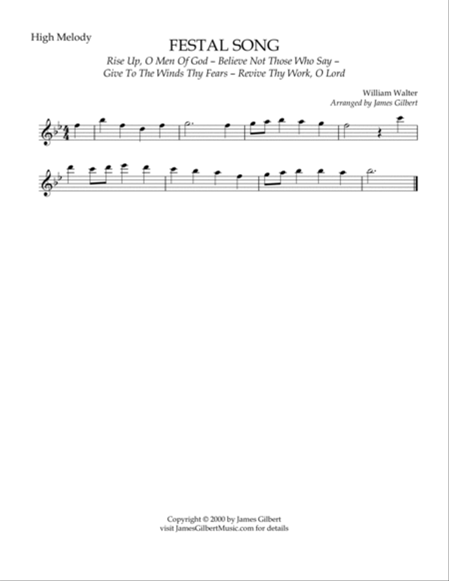 FESTAL SONG (Rise Up, O Men Of God) Small Ensemble scores gallery preview page 4