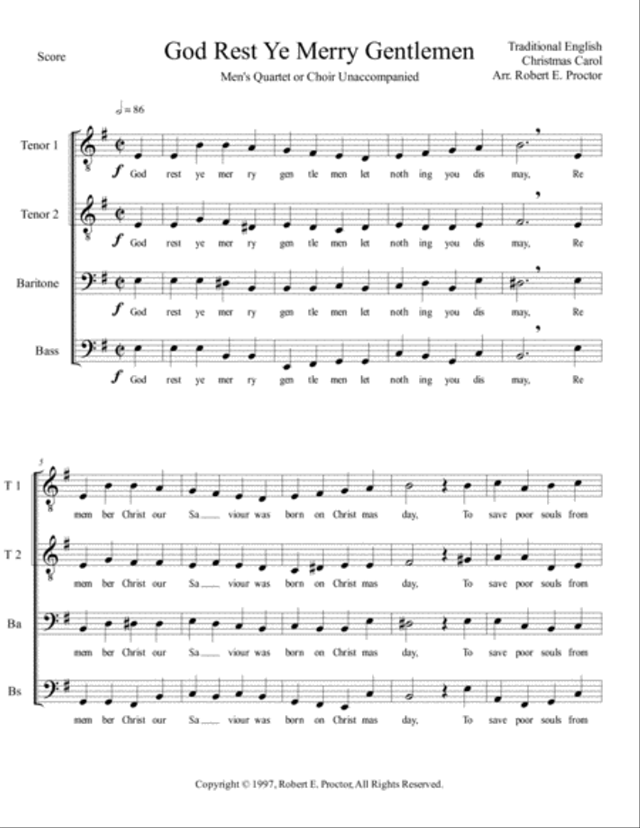 God Rest Ye Merry Gentlemen TTBB scores gallery preview page 2
