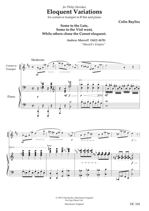 Eloquent Variations - for trumpet (or cornet) and piano