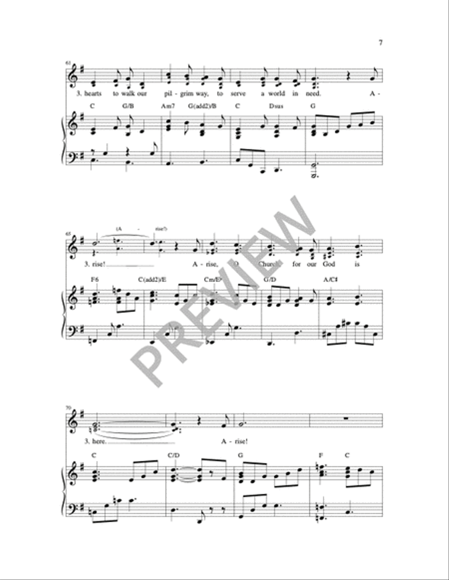 Arise, O Church Arise 3-Part scores gallery preview page 7