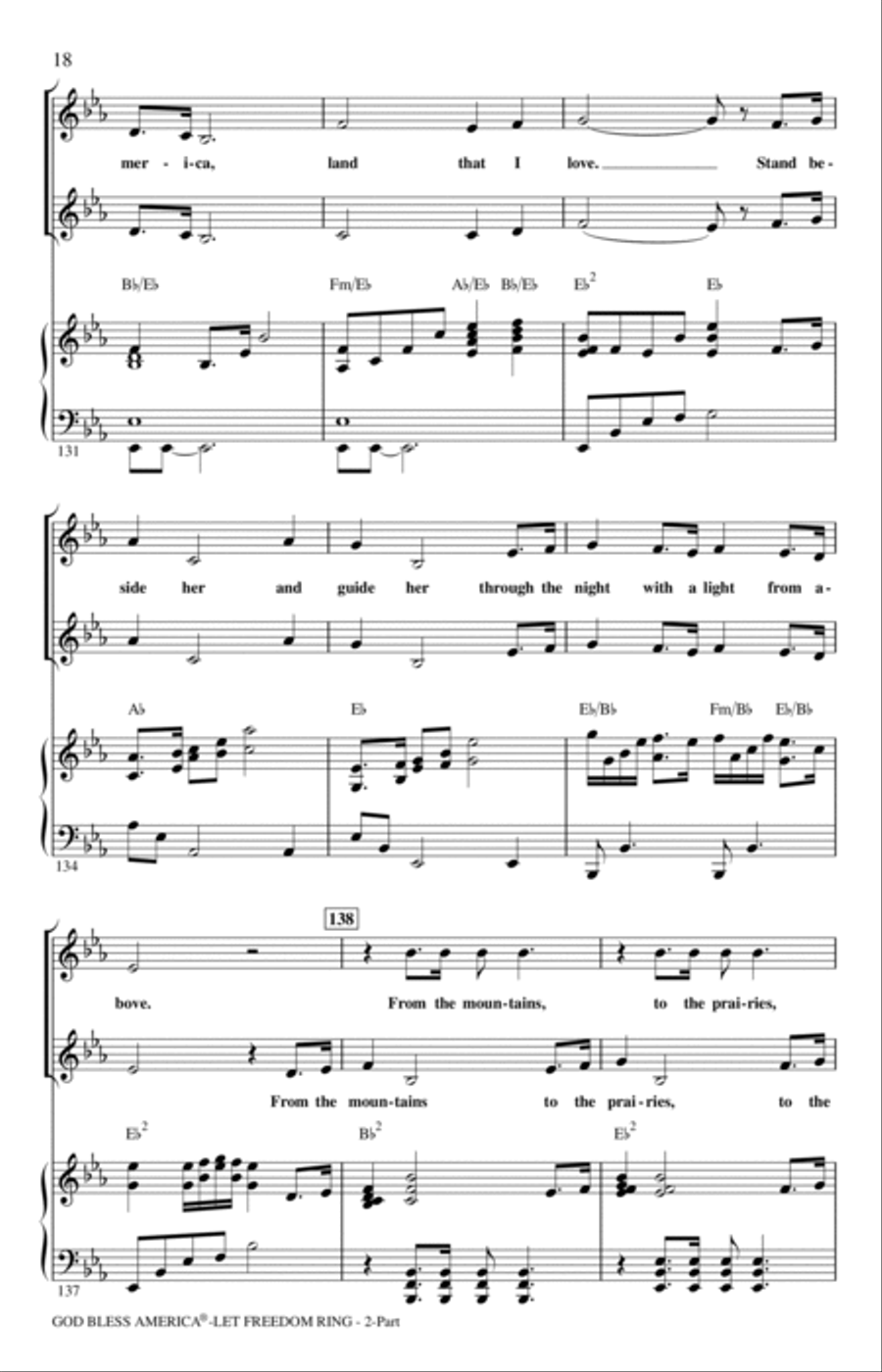 God Bless America (Let Freedom Ring) (Medley) 2-Part scores gallery preview page 17
