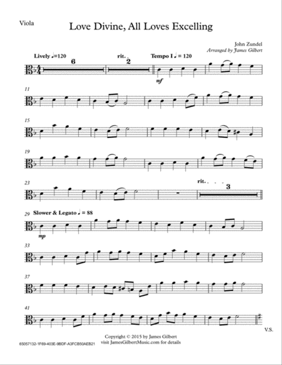 Love Divine, All Loves Excelling Viola scores gallery preview page 5