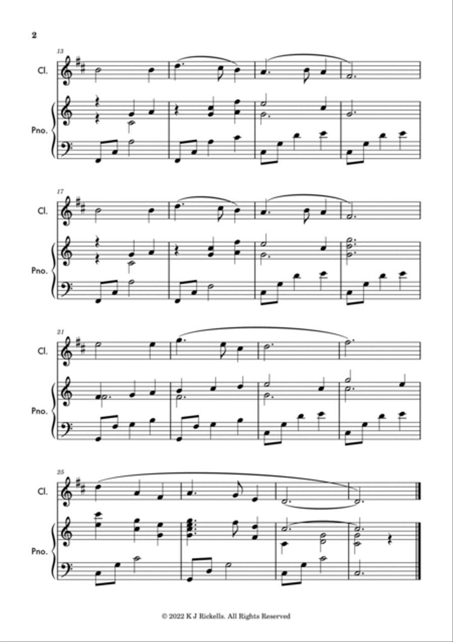 Silent Night - Clarinet Clarinet Solo scores gallery preview page 2