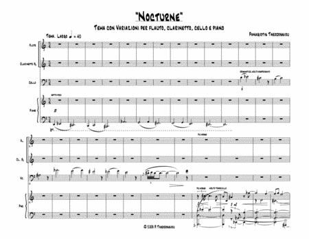 "Nocturne" for flute, clarinet, cello and piano image number null