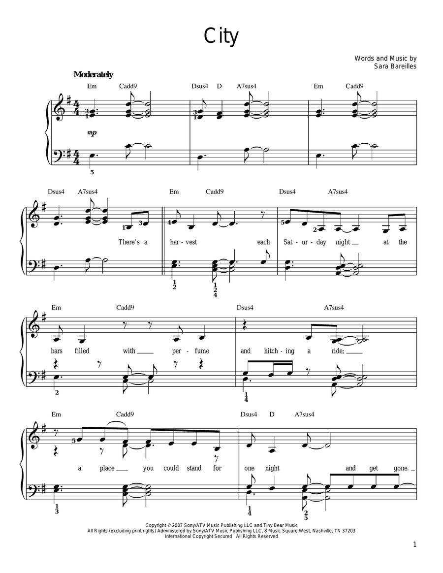 City City Easy Piano scores gallery preview page 1