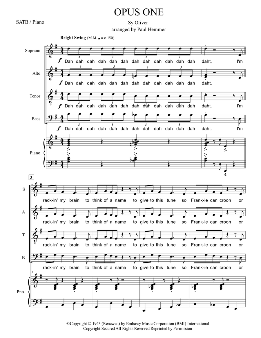 Opus One Opus One 4-Part scores gallery preview page 1