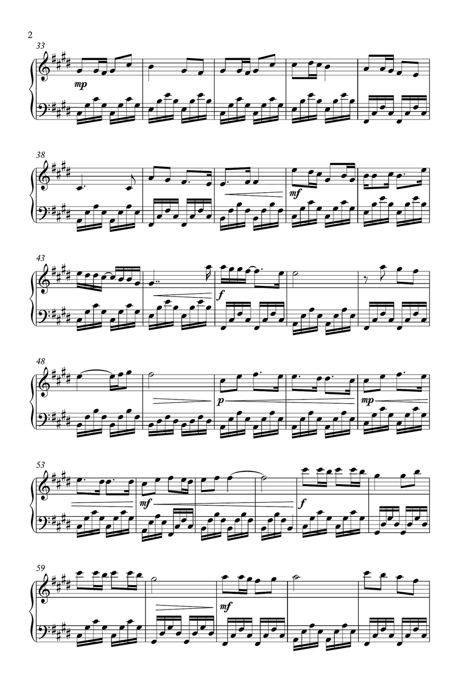 White Pearl; Black Ocean Piano Solo scores gallery preview page 2