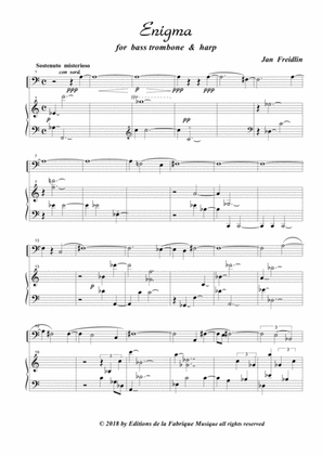 Jan Freidlin : Enigma for bass trombone and harp