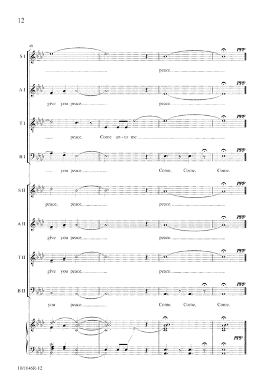 Come Unto Me All Ye That Labour 4-Part scores gallery preview page 12