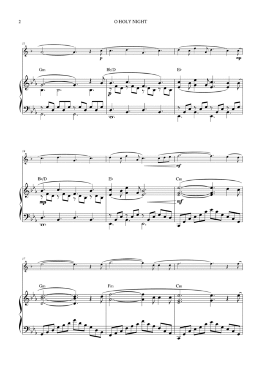 O Holy Night B-Flat Clarinet scores gallery preview page 2