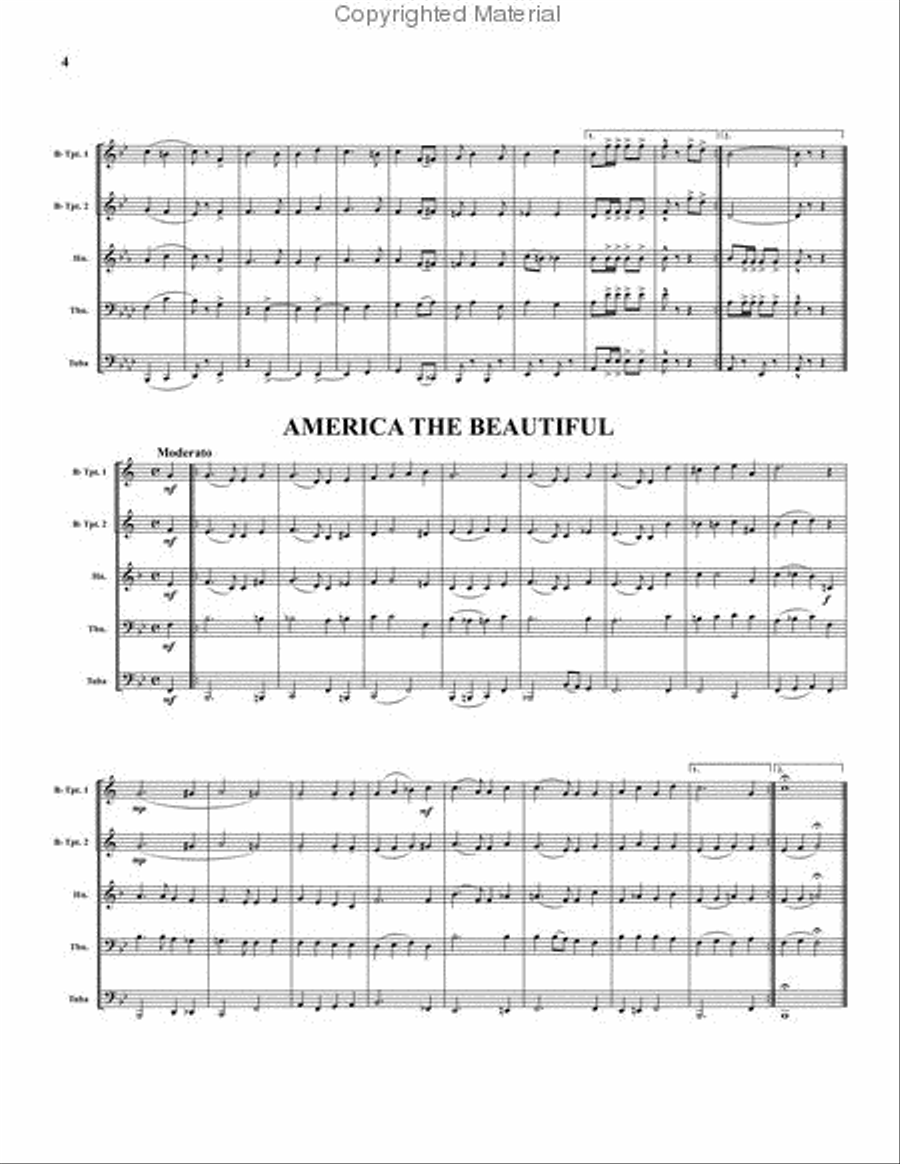 Music for Patriotic Ceremonies Brass Quintet scores gallery preview page 5