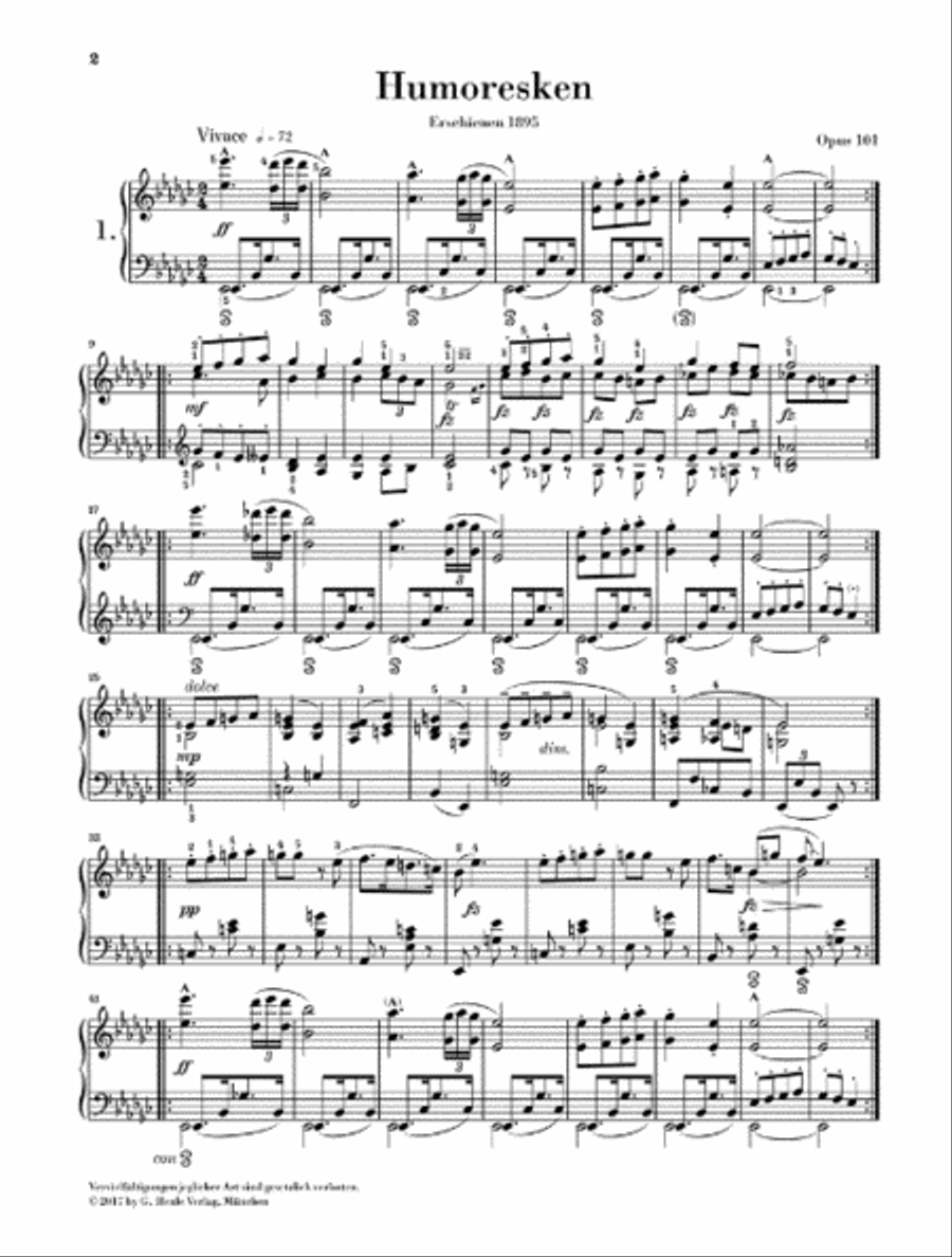 Humoresques Op. 101 Piano Solo scores gallery preview page 3