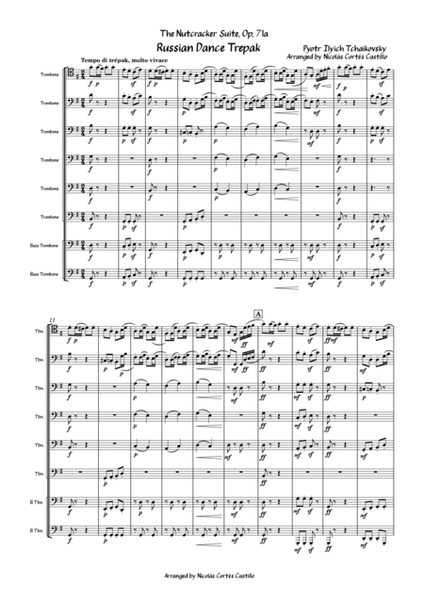 Tchaikovsky - Russian Dance, Trepak (The Nutcracker) for trombone choir image number null