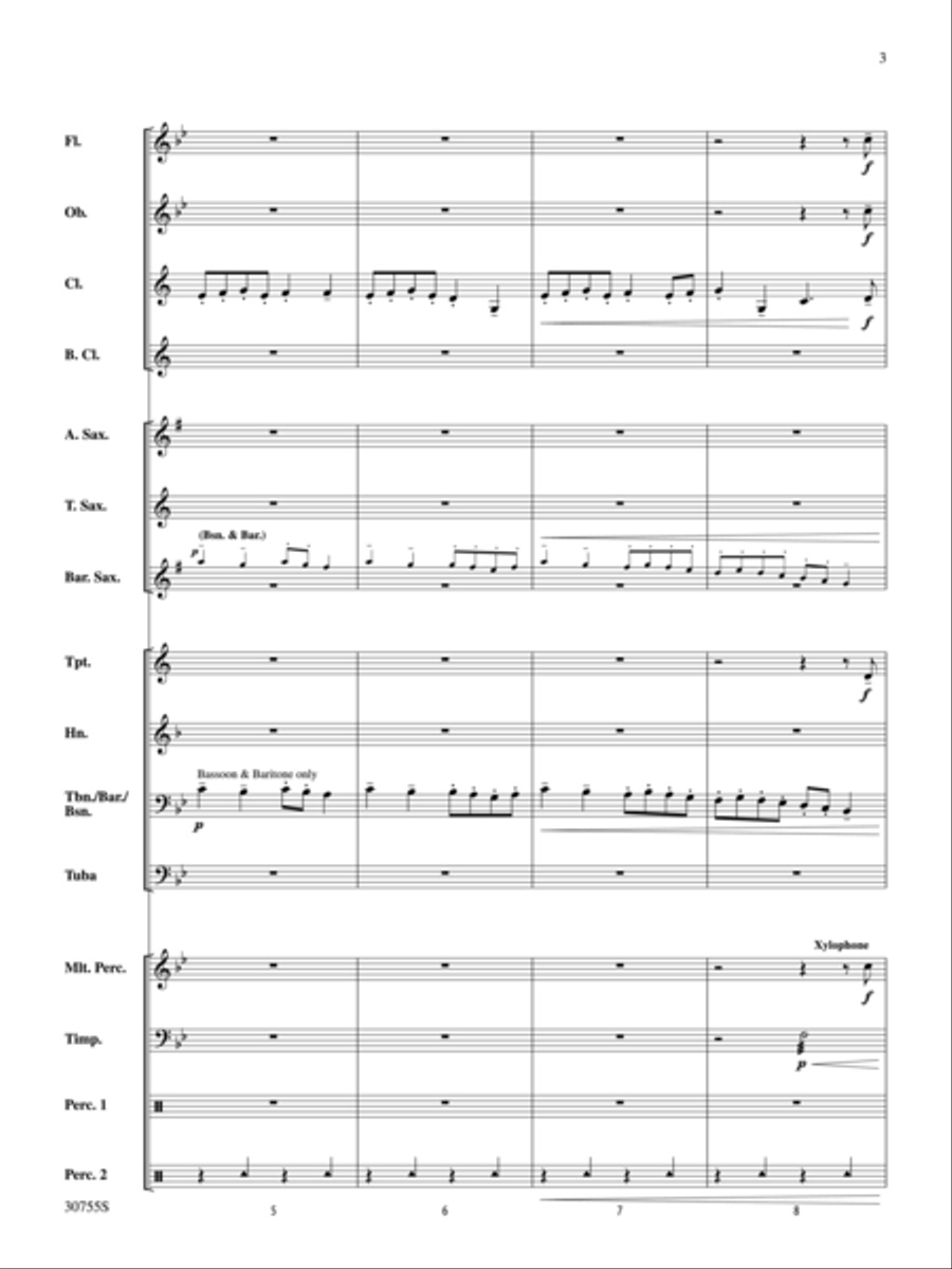 Shepherd's Hey Shepherd's Hey Concert Band scores gallery preview page 3