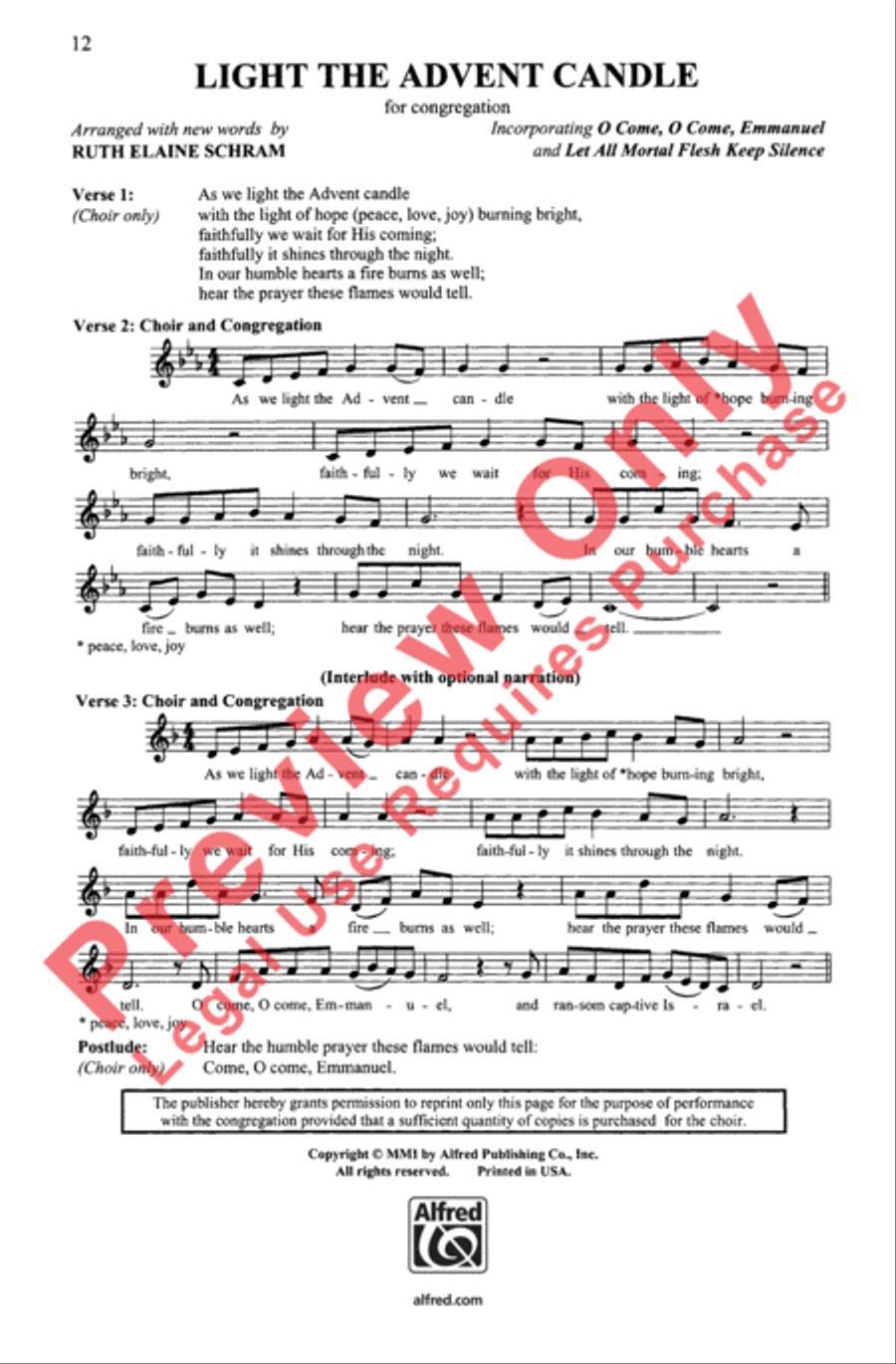 Light the Advent Candle Unison Choir scores gallery preview page 12