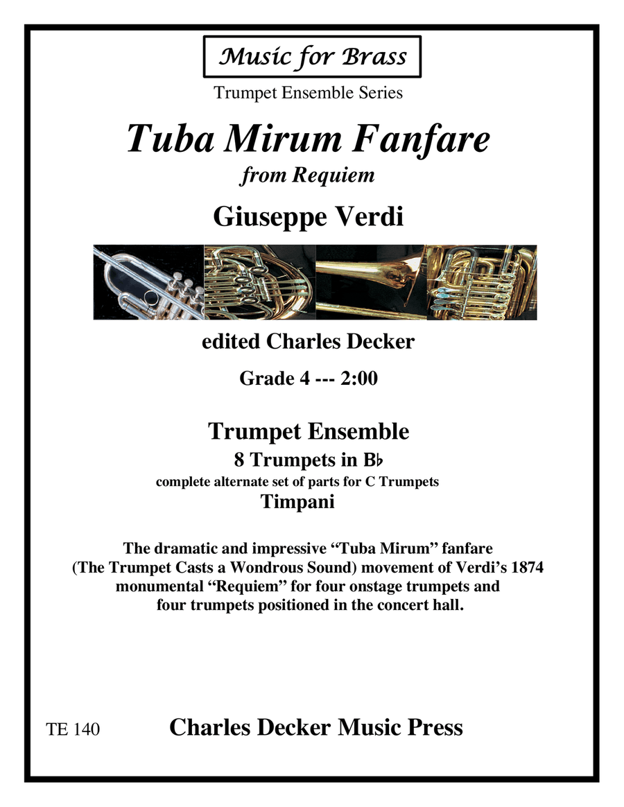 Tuba Mirum Fanfare from Verdi Requiem for Trumpet Ensemble Trumpet scores gallery preview page 1