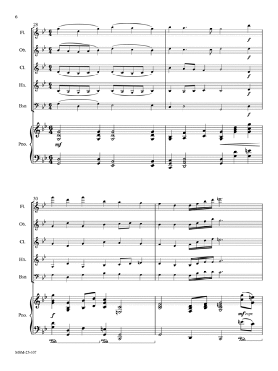 I Wonder as I Wander Woodwind Quintet scores gallery preview page 6