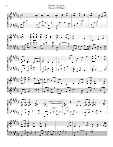 PIANO - Be Thou My Vision (Piano Hymns Sheet Music PDF) image number null