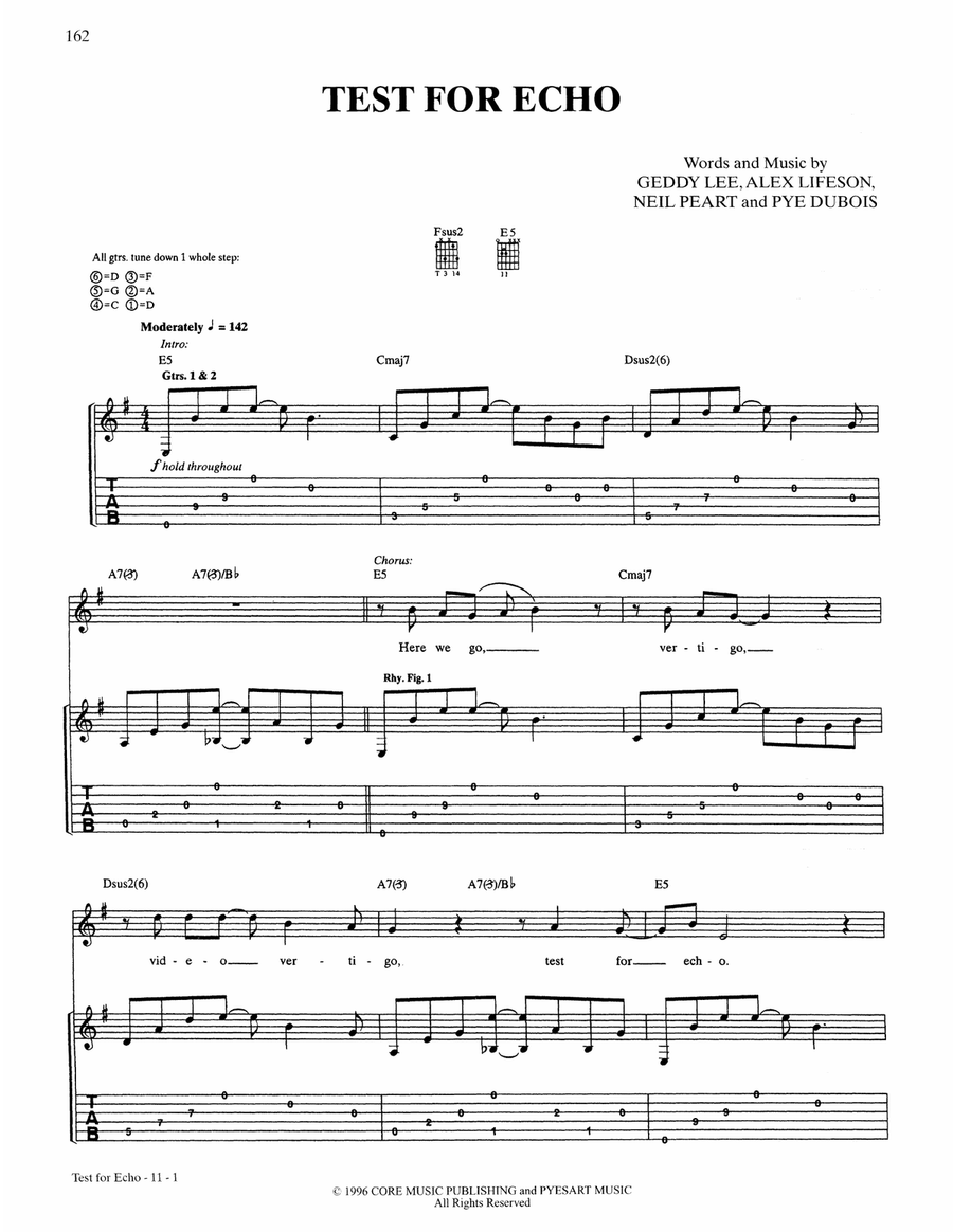 Test For Echo Acoustic Guitar scores gallery preview page 1