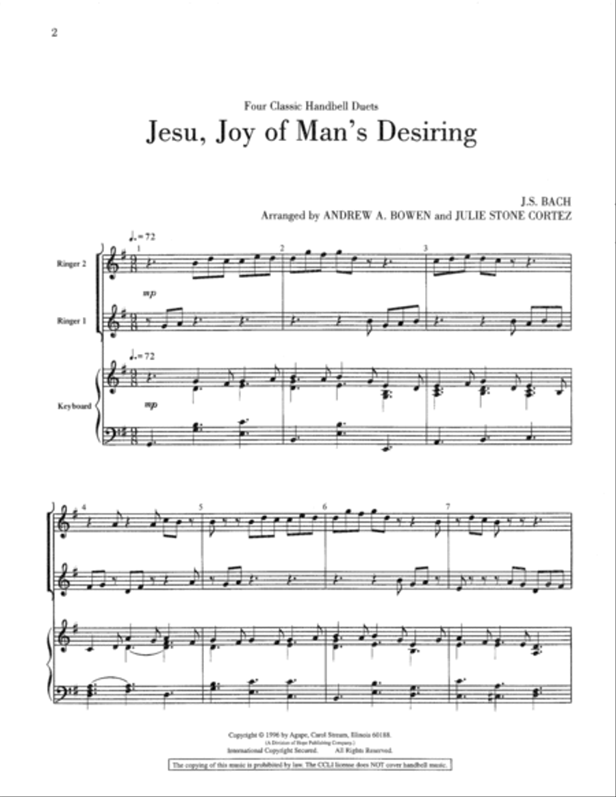 Four Classic Handbell Duets Percussion scores gallery preview page 22