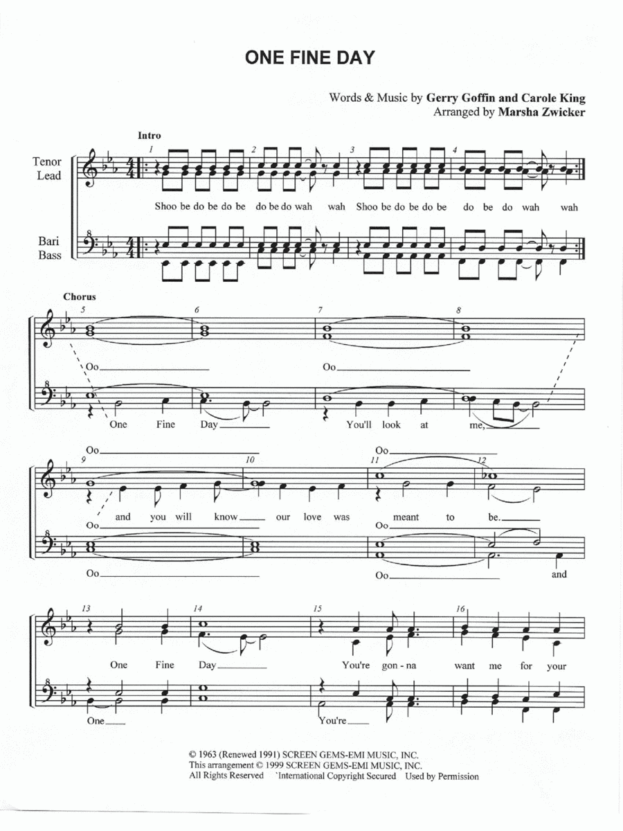 One Fine Day Small Ensemble scores gallery preview page 1