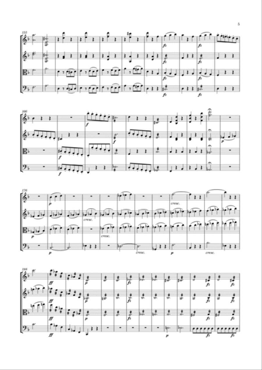 Schubert - String Quartet No.1 in G minor/B flat major, D.18 String Quartet scores gallery preview page 6