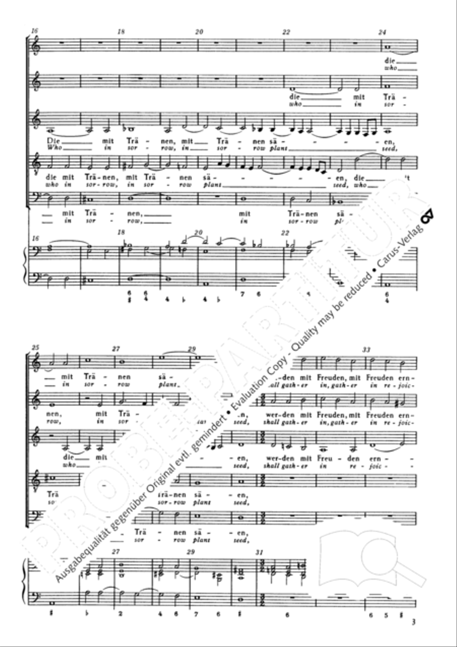 He who weeping soweth (Die mit Tranen saen) SSATB scores gallery preview page 4
