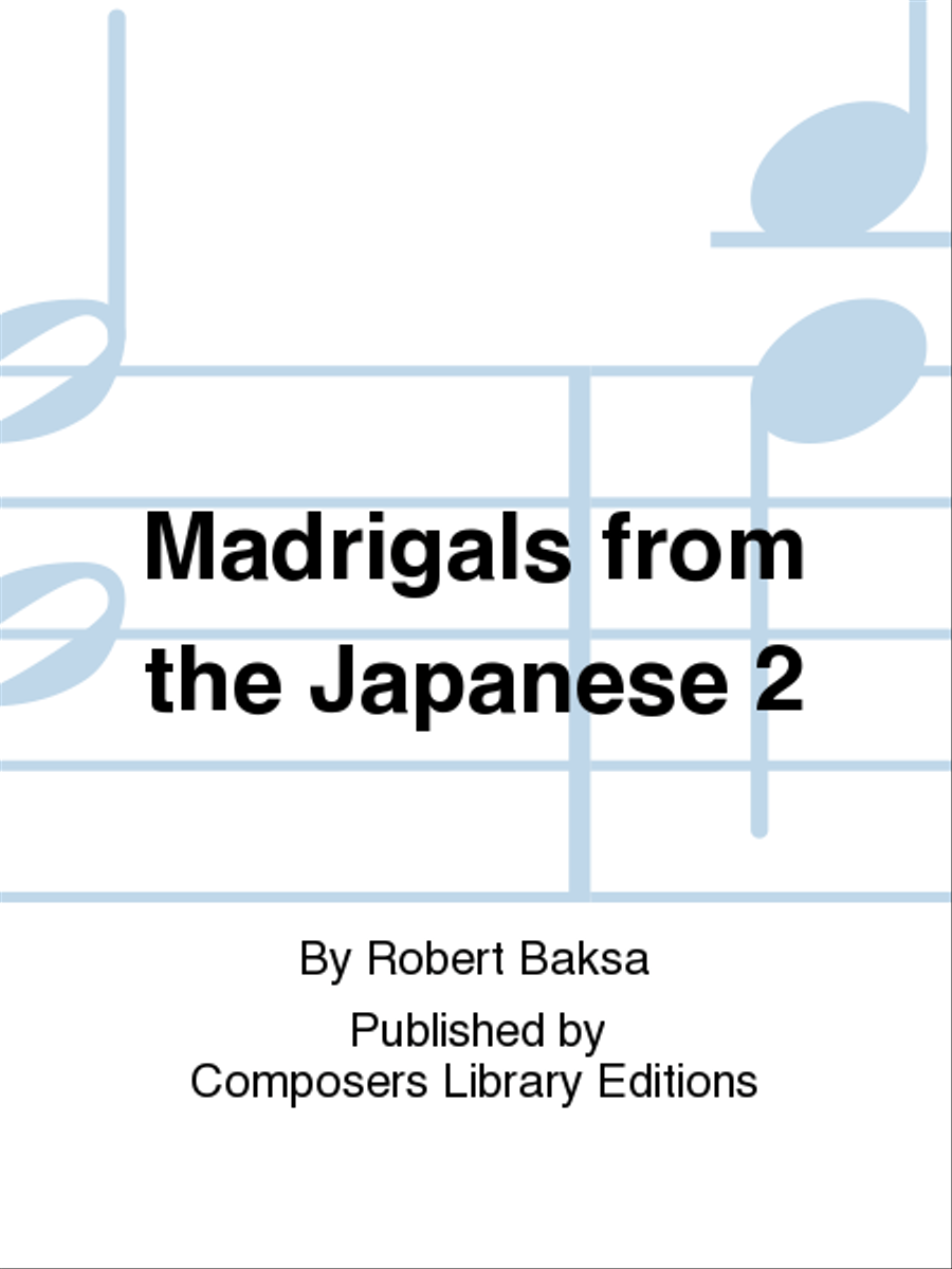 Madrigals from the Japanese 2 School and Community scores gallery preview page 1