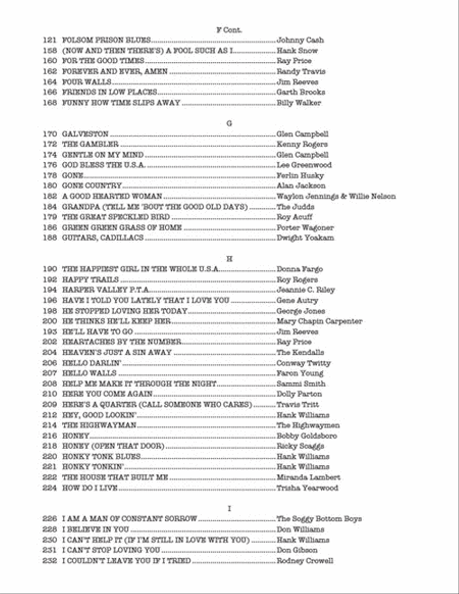 The Real Country Book Piano scores gallery preview page 4
