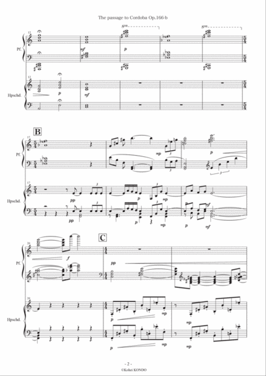 The passage to Cordoba Op.166b Version for cembalo and piano Chamber Music scores gallery preview page 3