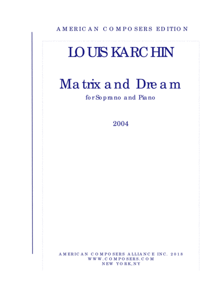 [Karchin] Matrix and Dream