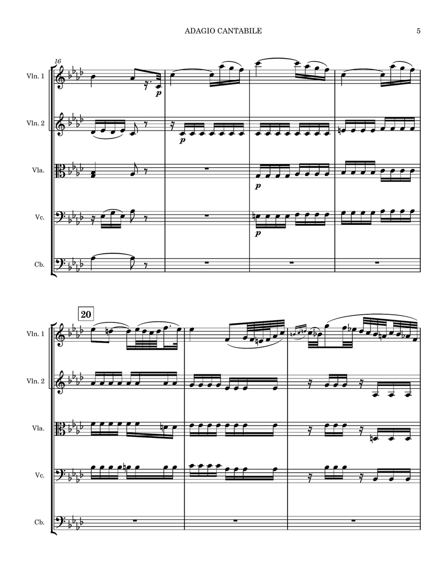 Adagio Cantabile for String Orchestra String Orchestra scores gallery preview page 5
