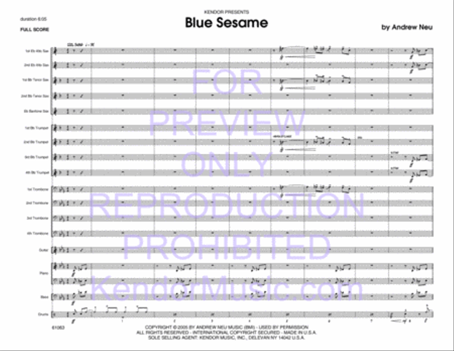 Blue Sesame Blue Sesame Jazz Ensemble scores gallery preview page 2