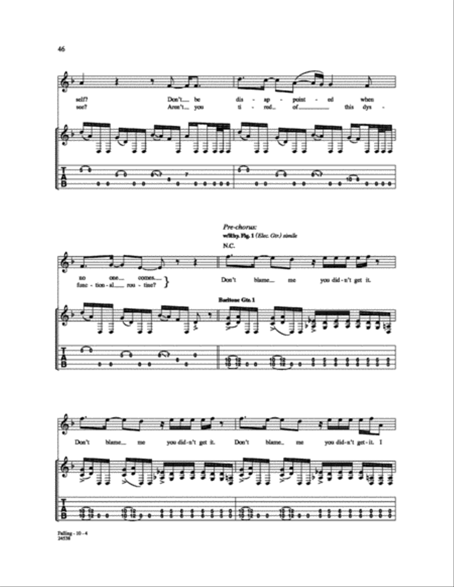Falling Falling Electric Guitar scores gallery preview page 4