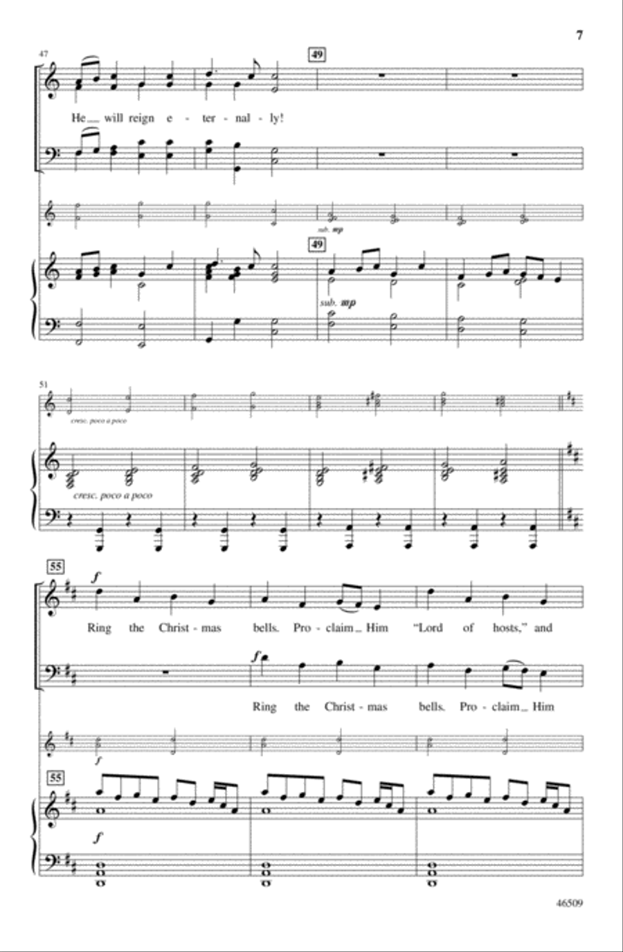 Ring the Christmas Bells 4-Part scores gallery preview page 7