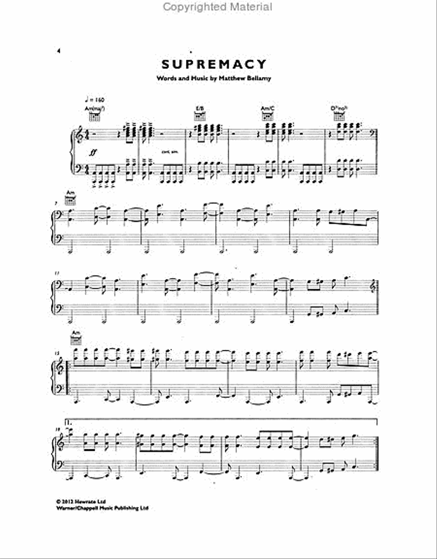 Muse - The 2nd Law Piano, Vocal, Guitar scores gallery preview page 2