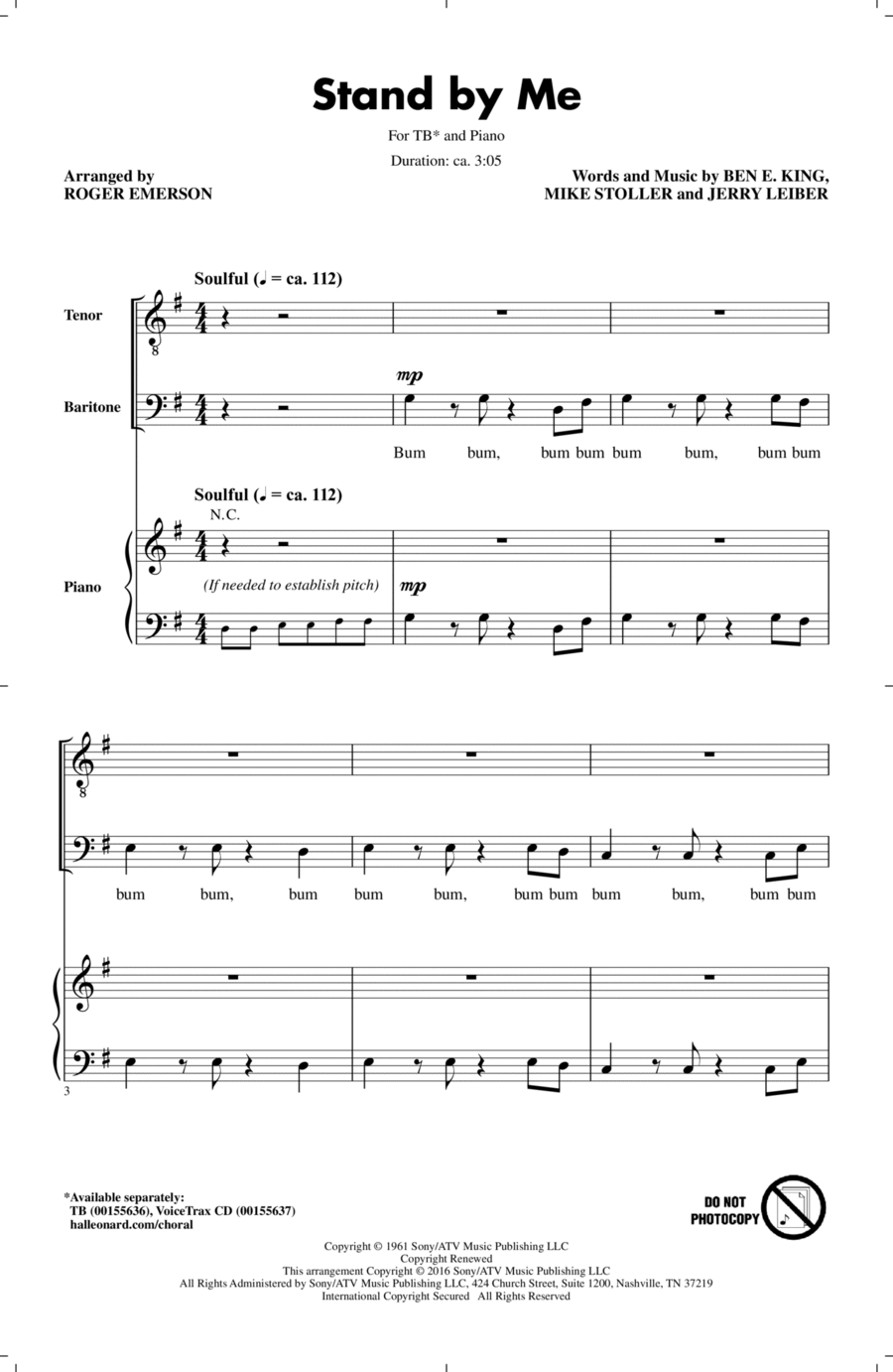 Stand By Me (Arr. Roger Emerson) TB scores gallery preview page 1