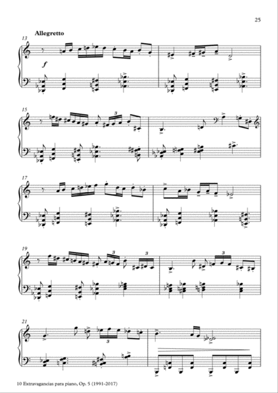 10 Extravagancias para piano, Op. 5 (2017) 8. Espíritus nocturnos Piano Solo scores gallery preview page 2