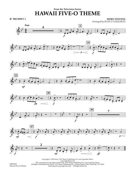 Hawaii Five-O Theme - Bb Trumpet 3