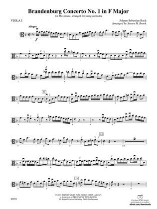 Book cover for Brandenburg Concerto No. 1 in F Major: Viola