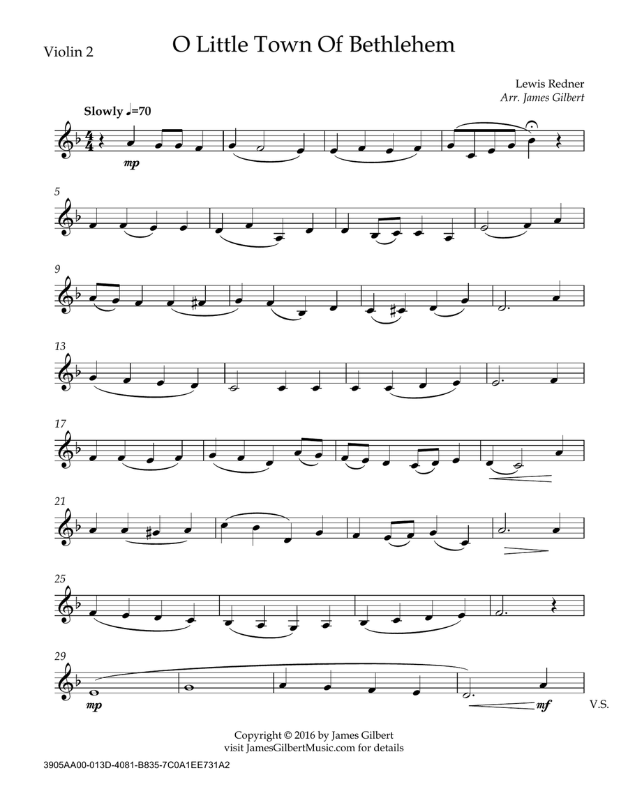 O Little Town Of Bethlehem String Quartet scores gallery preview page 6