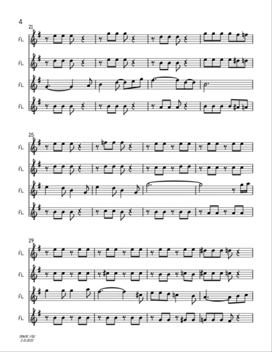 I Saw Mommy Kissing Santa Claus Woodwind Quartet scores gallery preview page 4